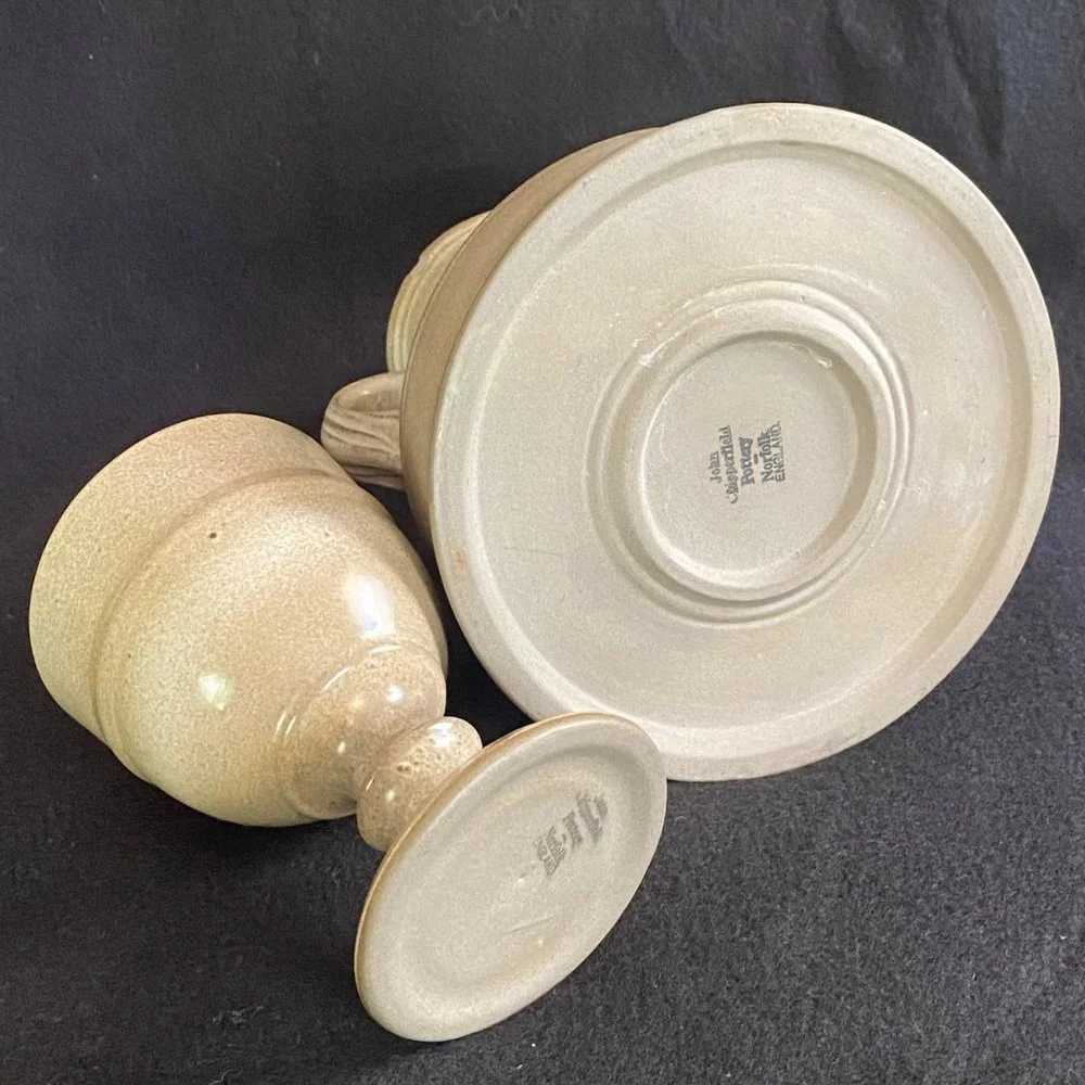 John Chipperfield pottery pitcher jug &‎ goblet Norfolk England set